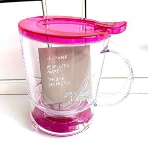 Teavana Perfectea Maker 16oz pink Efficient Tea Steeper For Parts one foot broke